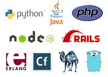 Fine Uploader supports erlang, Java, PHP, python, node.js, coldfusion, perl, ruby, go, and all other server-side languages.